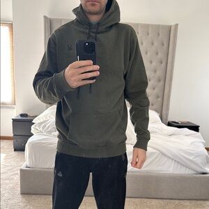 Green Pullover Hoodie with Relaxed Fit